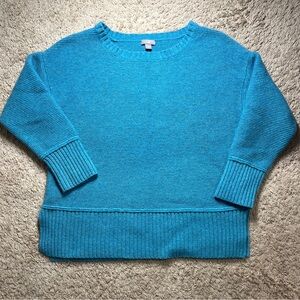 J.Jill Women’s Wool Blend Pullover Sweater Size L Blue Long Sleeve